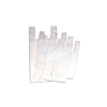 Bolsas de plástico camiseta blanca, fabricada con polietileno