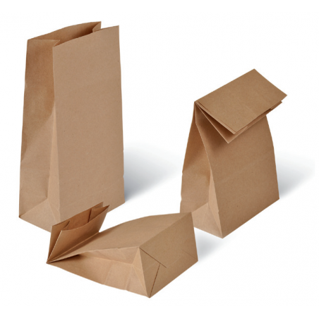 Bolsa de papel kraft para alimentación con base rectangular Bolsa de papel kraft para alimentación con base rectangular